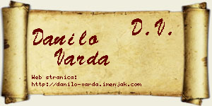 Danilo Varda vizit kartica